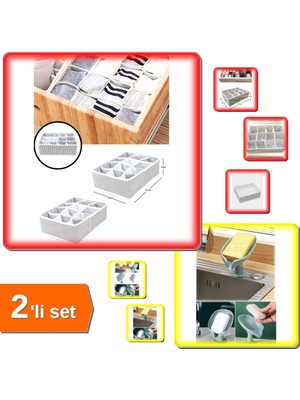 Hereveoyuncak 12 Bölmeli Pratik Çekmece Düzenleyici + Vantuzlu Su Giderli Drenaj Katı Sabunluk - 2li Set U1Y5D3