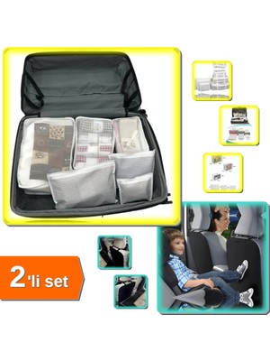 Hereveoyuncak Anne Bebek Hastane Çantası Düzenleyici 6 Parça + Araba Koltuk Arkası Koruyucu 2 Adet Kılıf - 2li Set