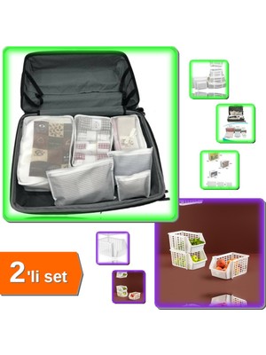 Hereveoyuncak 6 Parça Anne Bebek Hastane Çantası Düzenleyici + Katlı Düzenleyici - Kat Kat Düzenleyici - 2li Set