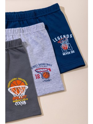 Baykar Erkek Çocuk Pamuklu Baskılı Rahat Kesim Likralı Boxer 3'lü Paket 3552 Renkli