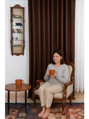 Kadife Dokulu Ada Fon Perde Salon Yatak Odası