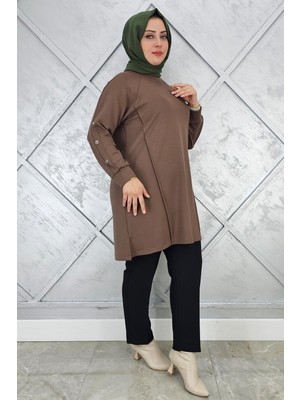 Pys Giyim Kadın Kol Düğme Detaylı Tesettür Tunik