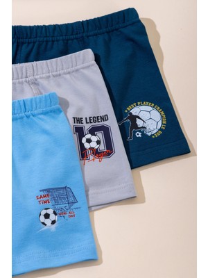 Baykar Erkek Çocuk Pamuklu Baskılı Rahat Kesim Likralı Boxer 3'lü Paket 3550 Renkli