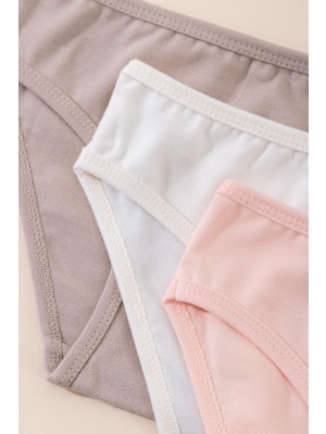 Baykar Kız Çocuk Pamuklu Renkli Baskılı Bikini Külot 3'lü Paket 5738 Renkli