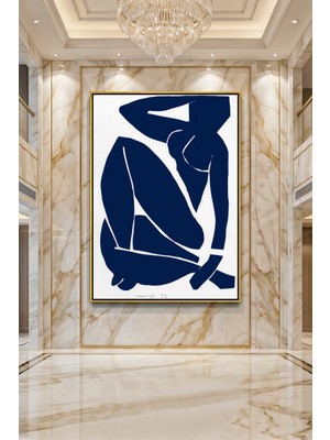 Wallivo Henri Matisse Blue Nude 3 Modern Sanat Gold Metal Çerçeveli Kanvas Tablo
