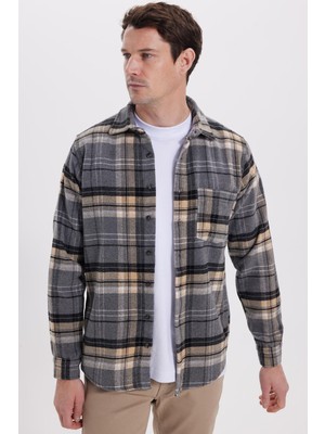 Tudors Erkek Regular Fit Rahat Kesim Kışlık Kareli Oduncu Gömlek