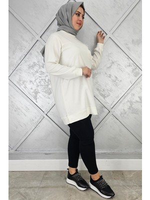 Pys Giyim Kadın Düğme ve Taş Detaylı Tesettür Tunik