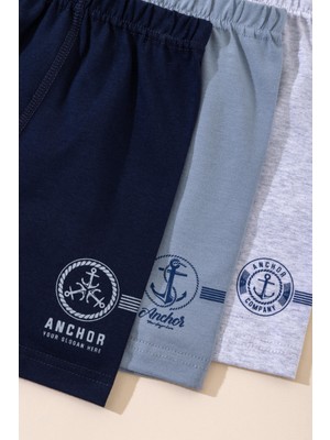 Baykar Erkek Çocuk Pamuklu Baskılı Rahat Kesim Likralı Boxer 3'lü Paket 3912 Renkli