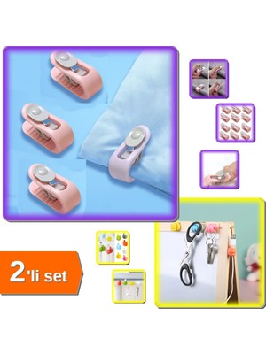 Hereveoyuncak 12 Adet Mandallı Yorgan Kılıfı + 10 Adet Renkli Ok Işareti Yapışkanlı Kablo Tutucu - 2li Set X3G1L9