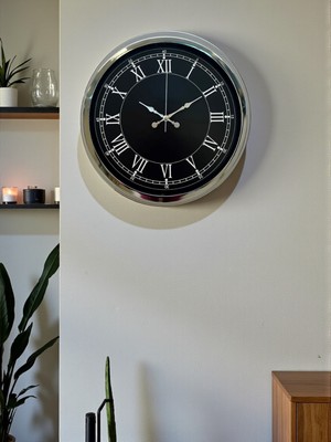 Alpotekno Zentime 40 Cm Krom Şık Duvar Saati