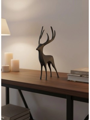 Eco Lounge Gri Geyik Biblo Minimal Tasarım Şık Ev Aksesuarı