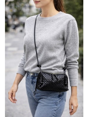 Lorevie Kadın Örgü Dokulu Ayarlanabilir Askılı Mini Omuz Çantası