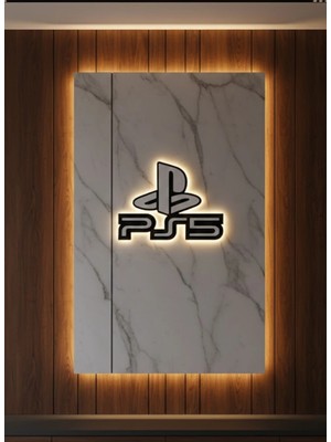 Arthurs Ps5 Logo Dekoratif Duvar Süsü Oyun Odası ve Salon Uyumu