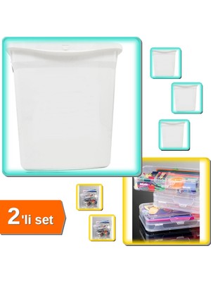 Hereveoyuncak 6 Litre Kapaklı Kuru Mama Saklama Kutusu + Hobi Kutusu Iki Katlı - 2li Set W5H5N2