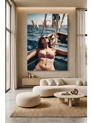 Wallivo Vogue Kapağı Tarzı - Güneş Işığı ve Güzellik Estetik Kanvas Tablo