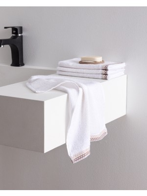 Madame Coco Topaze 4'lü Pamuklu El Havlusu - Beyaz/bej - 30X45 cm