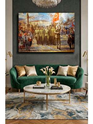 Wallivo Türk Ordusunun Izmir'e Girişi - Kurtuluş Savaşı Tarihi Kanvas Tablo