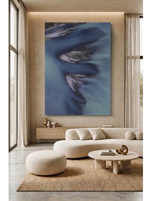 Wallivo Soyut Şekiller Yaratan Kumulların Minimalist Hava Fotoğrafı Kanvas Tablo