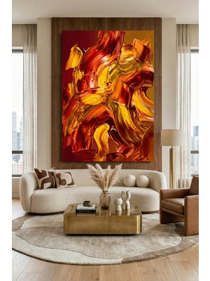 Wallivo Ateşli Fırça Darbelerinin Kalpteki Yankısı Kanvas Tablo