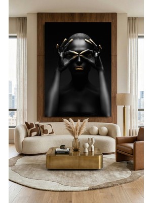 Wallivo Zarif Bakan Siyahi Kadın Model Kanvas Tablo