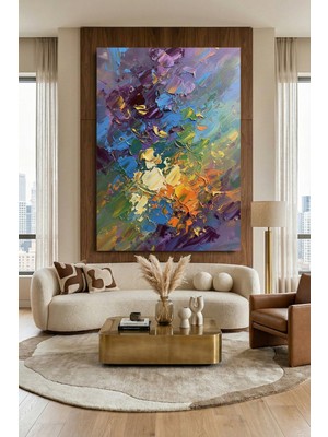 Wallivo Renklerin Dansı Soyut Armoni Model 1 Kanvas Tablo