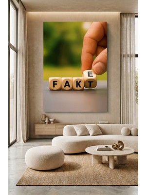 Wallivo Fake Yazılı Sürreal Modern Sanat - Yapay Zeka Tasarımı Kanvas Tablo