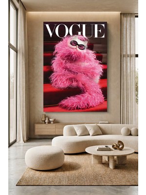 Wallivo Gözlüklü Kedi Vogue Kapağı - Komik ve Şık Evcil Hayvan Kanvas Tablo