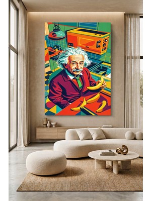 Wallivo Einstein Pop Art Temalı Kanvas Tablo