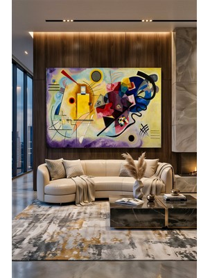 Wallivo Wassily Kandinsky'nin Renk Teorisi Başyapıtı Sarı-Kırmızı-Mavi Kanvas Tablo