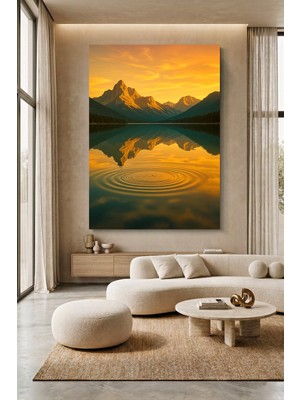 Wallivo Dağ ve Nehir Manzaraları Temalı Kanvas Tablo