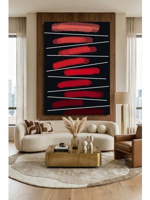 Wallivo Kırmızı Tonlarının Ahengi Model 1 Kanvas Tablo