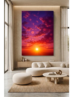 Wallivo Gökyüzünde Gün Batımı Temalı Kanvas Tablo