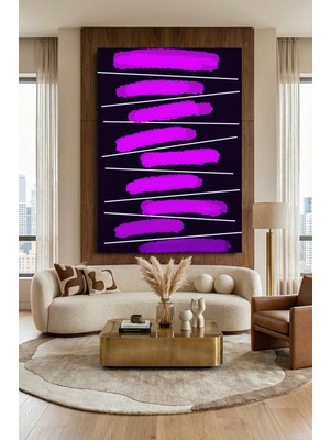 Wallivo Hafif Mor Tonlarının Ahengi Model 2 Kanvas Tablo