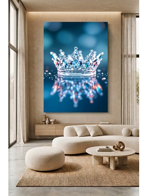 Wallivo Kristal Taç ve Yansıması Kanvas Tablo