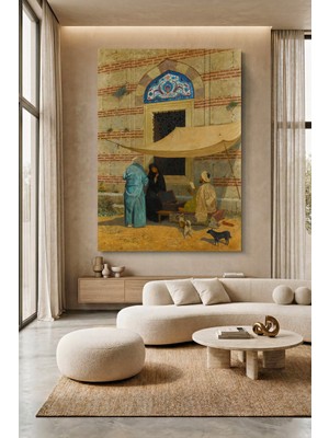 Wallivo Osman Hamdi Bey Kapalıçarşı Önünde Sohbet Kanvas Tablo