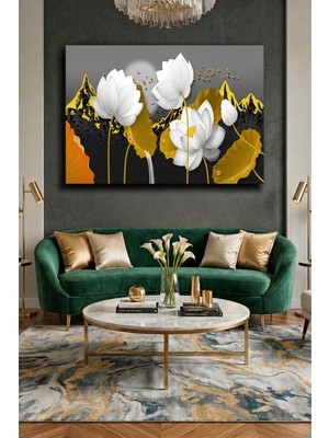 Wallivo Çiçek Ordusu Motifli - Yoğun Çiçek Desenli Dekoratif Kanvas Tablo