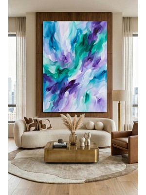 Wallivo Akışkan Renklerin Sakin Dansı Kanvas Tablo