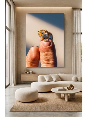 Wallivo Bebek Oyuncak Model 6 Parmakta Sevimli Kaplan Çocuk Kanvas Tablo