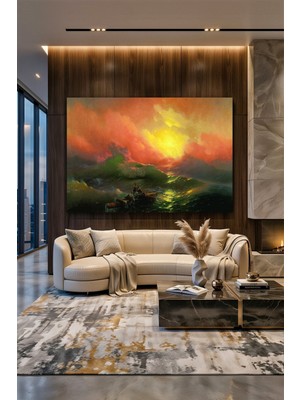 Wallivo Ivan Aivazovsky'nin Epik Başyapıtı Dokuzuncu Dalga Romantik Deniz Manzarası Kanvas Tablo