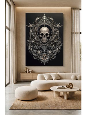 Wallivo Iskelet Madalyonu Kanvas Tablo