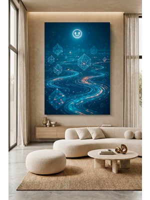 Wallivo Yüzeyde Beliren Kristaller Kanvas Tablo