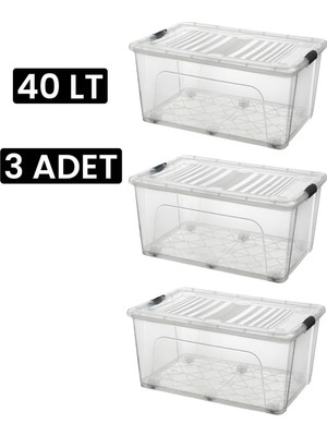 GreenBe 40 Lt Kapaklı Oyuncak Saklama Kutusu 3’lü Set – Tekerlekli Kilitli Bpa Içermez Çocuk Odası Organizer