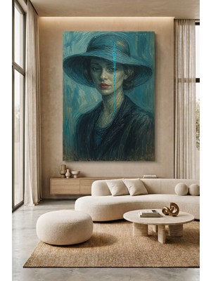 Wallivo Van Gogh Tarzı Renklerle Mükemmel Kadın Kanvas Tablo