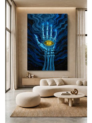 Wallivo Iskelet Eli Üzerinde Göz Işareti Kanvas Tablo