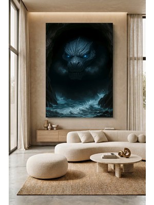 Wallivo Karanlık (Darkness) Temalı Soyut Yapay Zeka Sanatı Kanvas Tablo