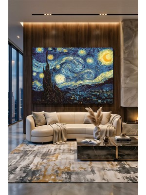 Wallivo Vincent Van Gogh Yıldızlı Gece Efsanevi Sanat Eseri Kanvas Tablo