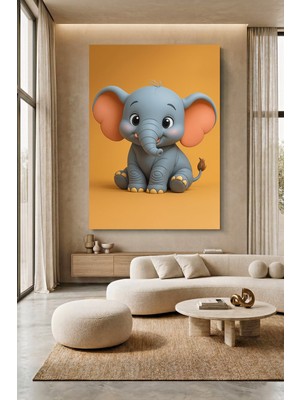 Wallivo Sevimli Küçük Fil Kanvas Tablo
