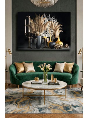 Wallivo Ortaçağ Masası ve Çiçekler - Tarihi Atmosferli Natürmort Kanvas Tablo