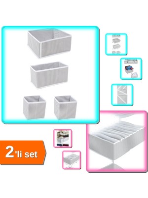 Hereveoyuncak 4 Adet Çekmece Düzenleme Kutu Seti Organizer + 8 Bölmeli Xl Pratik Düzenleyici - 2li Set D5F9Y5