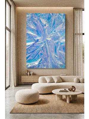 Wallivo Fütüristik Holografik Malzemenin Yakın Çekimi Kanvas Tablo